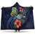 Tuvalu Polynesian Hooded Blanket - Blue Turtle Hibiscus Hooded Blanket Blue - Polynesian Pride