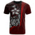 Polynesian T Shirt Red Turtle with Hook Unisex RED - Polynesian Pride