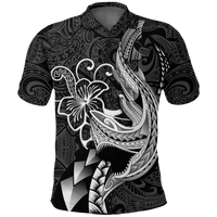 Polynesian Shark Tattoo Hawaii Tribal Polo Shirt LT12 Unisex Black - Polynesian Pride