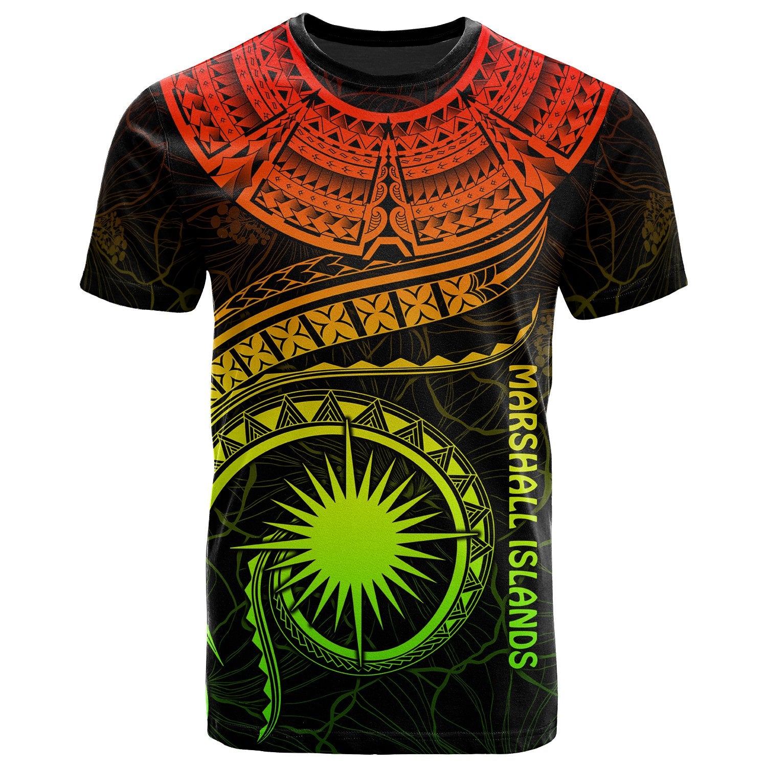 Marshall Islands Polynesian T Shirt Marshall Islands Waves (Reggae) Unisex Art - Polynesian Pride