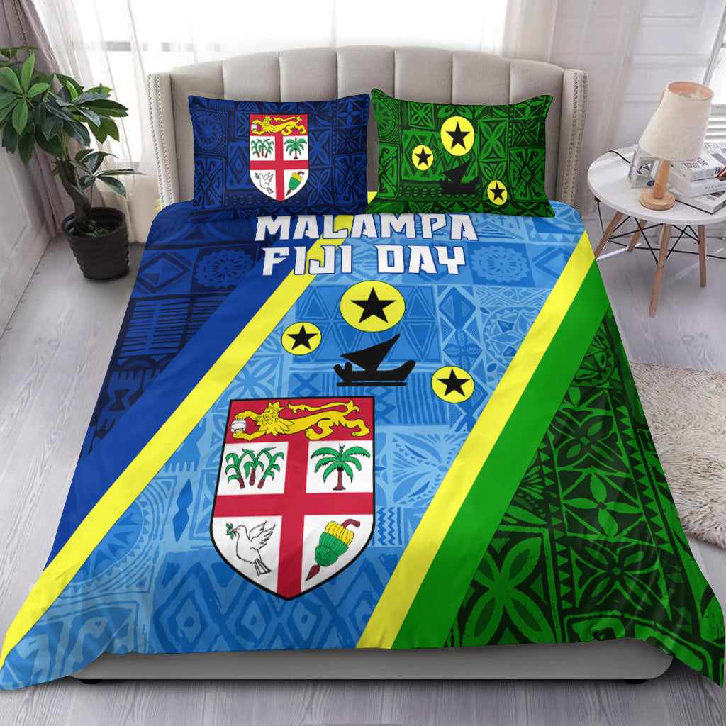 Vanuatu Malampa Fiji Day Bedding Set - Combine Flag Design LT4 Blue - Polynesian Pride