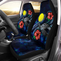 Palau Polynesian Car Seat Covers - Blue Turtle Hibiscus Universal Fit Blue - Polynesian Pride