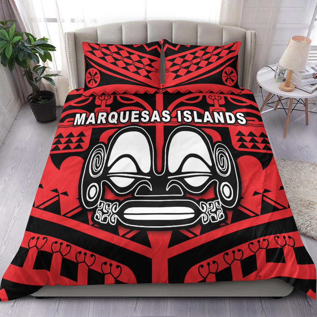 Marquesas Islands Bedding Set - Marquesas Tattoo LT13 Red - Polynesian Pride