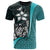 Polynesian T Shirt Turquoise Turtle with Hook Unisex TURQUOISE - Polynesian Pride