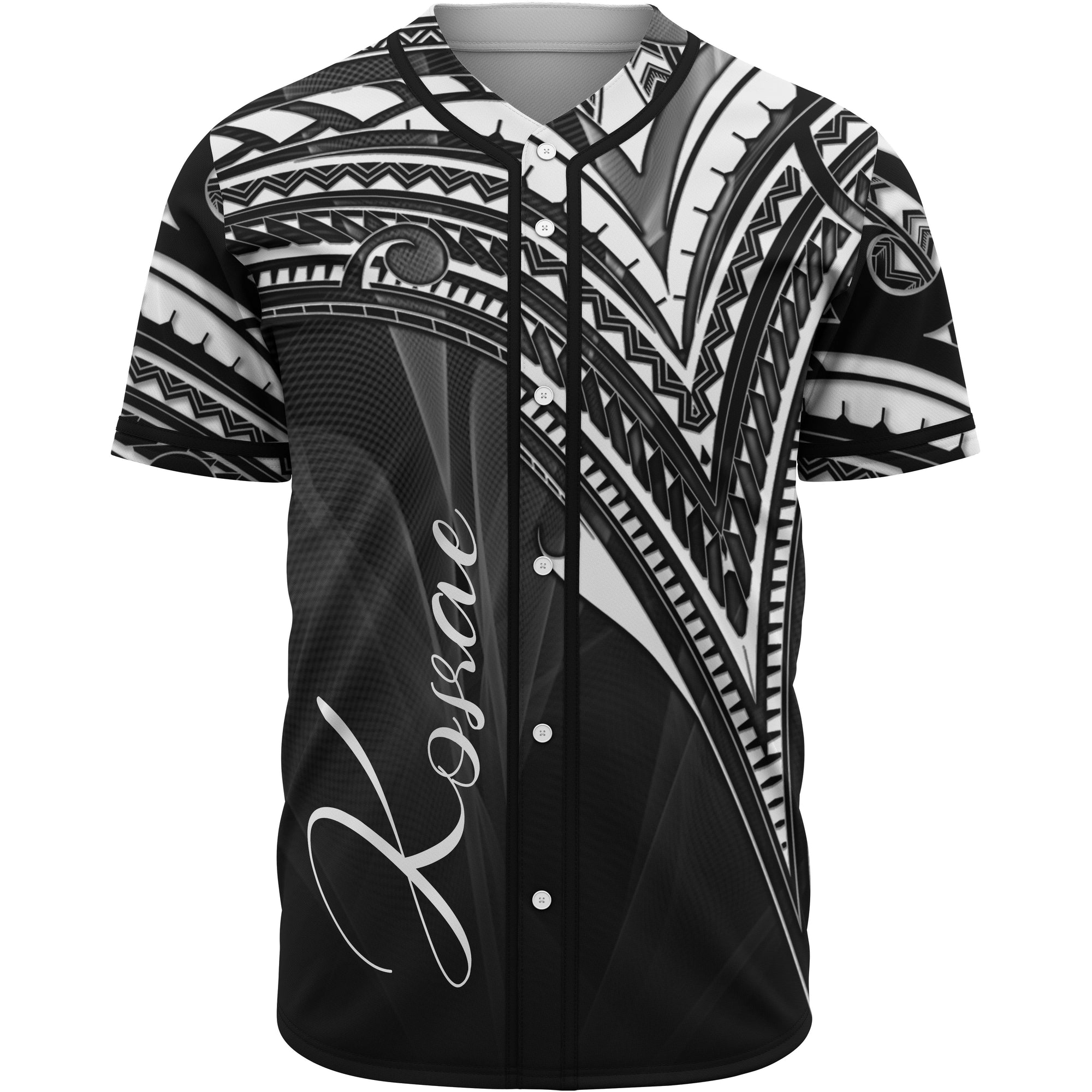 Kosrae State Baseball Shirt - White Color Cross Style Unisex Black - Polynesian Pride