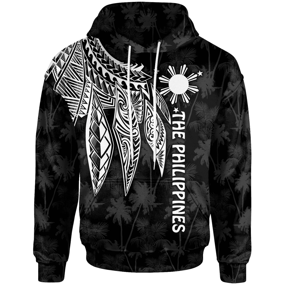 The Philippines Hoodie Polynesian Wings (White) White - Polynesian Pride