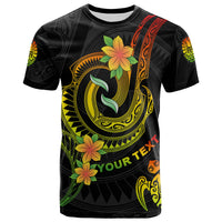 Tahiti Custom T Shirt Reggae Plumeria Flowers with Spiral Patterns Unisex Art - Polynesian Pride