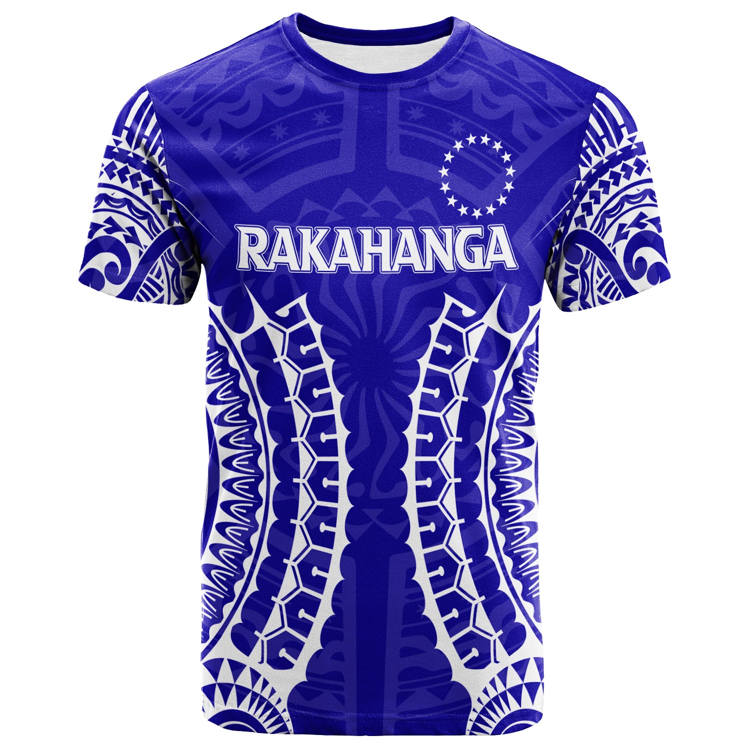 Custom Cook Islands Rakahanga T Shirt Tribal Pattern LT12 Unisex Blue - Polynesian Pride