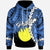 Palau Polynesian Hoodie Tribal Wave Tattoo Flag Style Unisex Blue - Polynesian Pride