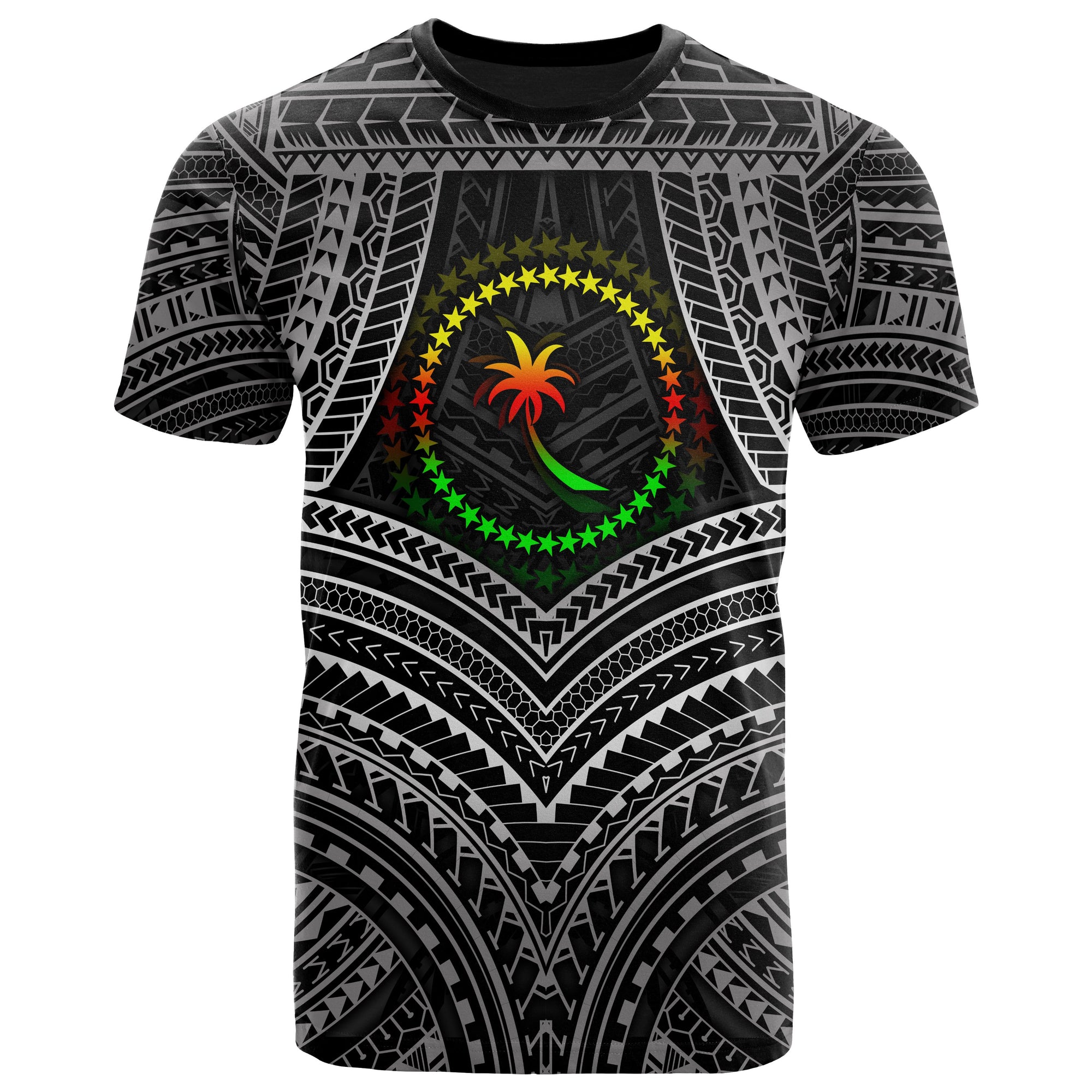 Chuuk Polynesian T-shirt - Chuuk Flag Reggae Color