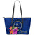 Chuuk Micronesia Leather Tote Bag - Floral With Seal Blue Blue - Polynesian Pride