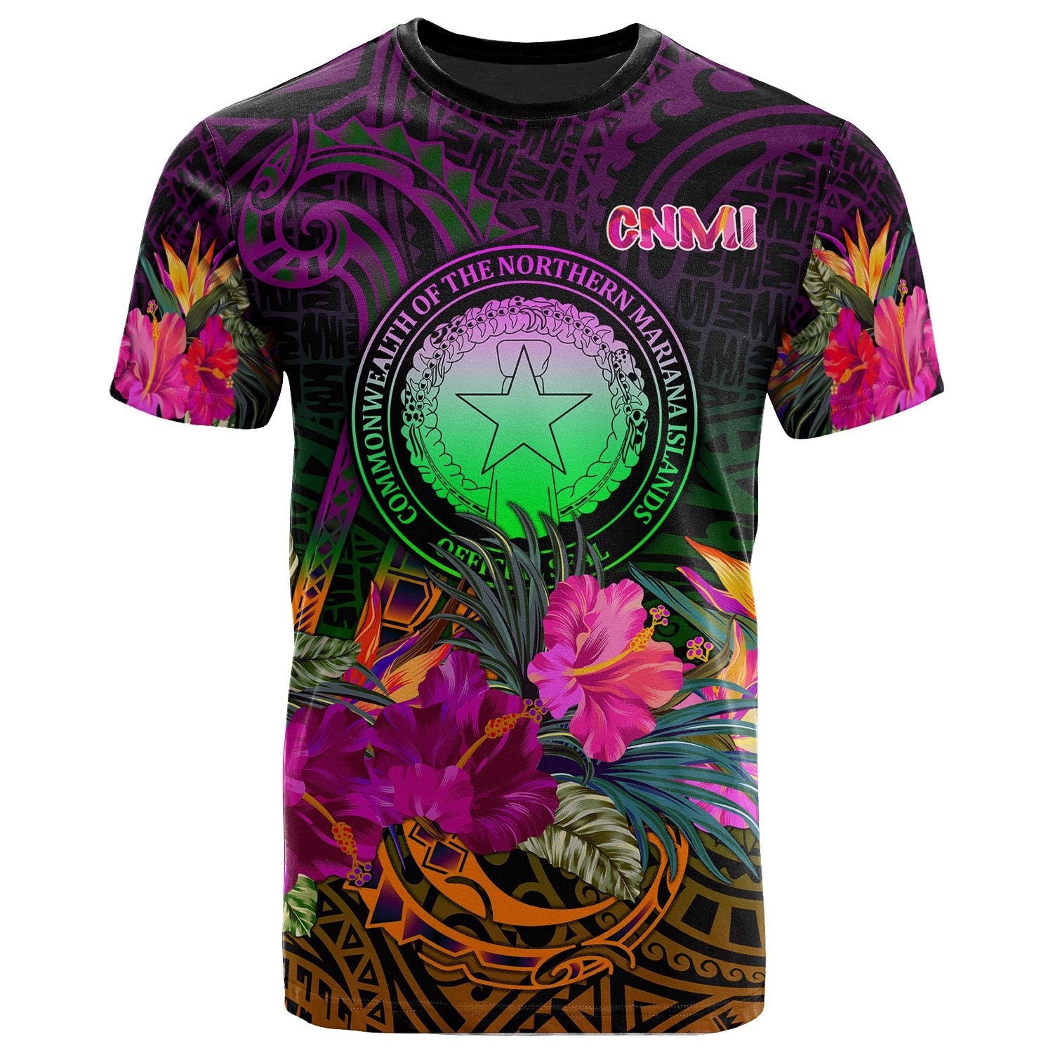 Northern Mariana Islands Polynesian T Shirt Summer Hibiscus Unisex Reggae - Polynesian Pride