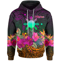 The Philippines Hoodie Summer Hibiscus Unisex Reggae - Polynesian Pride