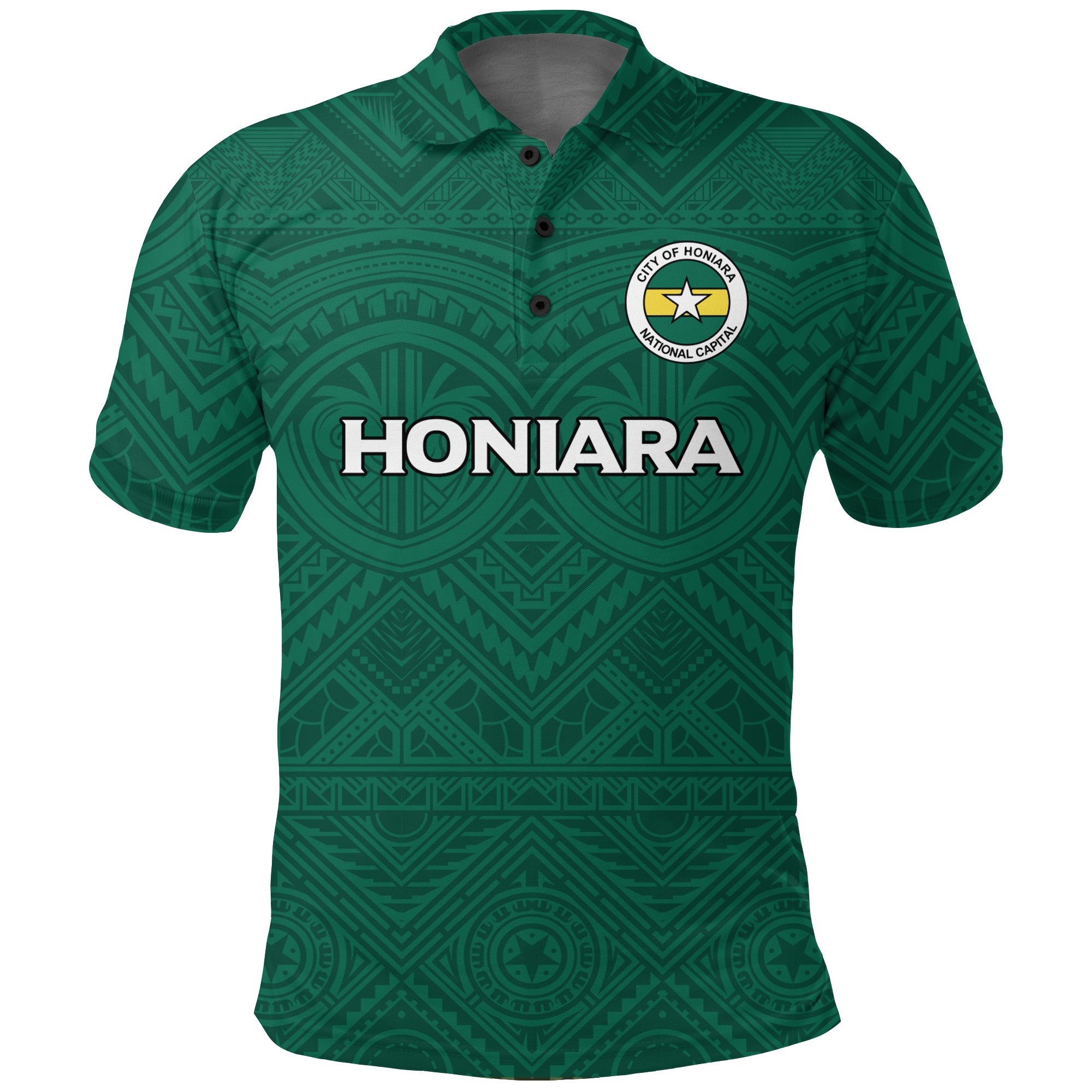 Custom Solomon Islands Honiara Polo Shirt Tribal Pattern LT12 Unisex Green - Polynesian Pride