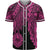 Tahiti Polynesian Baseball Shirt - Tribal Wave Tattoo Pink Unisex Pink - Polynesian Pride