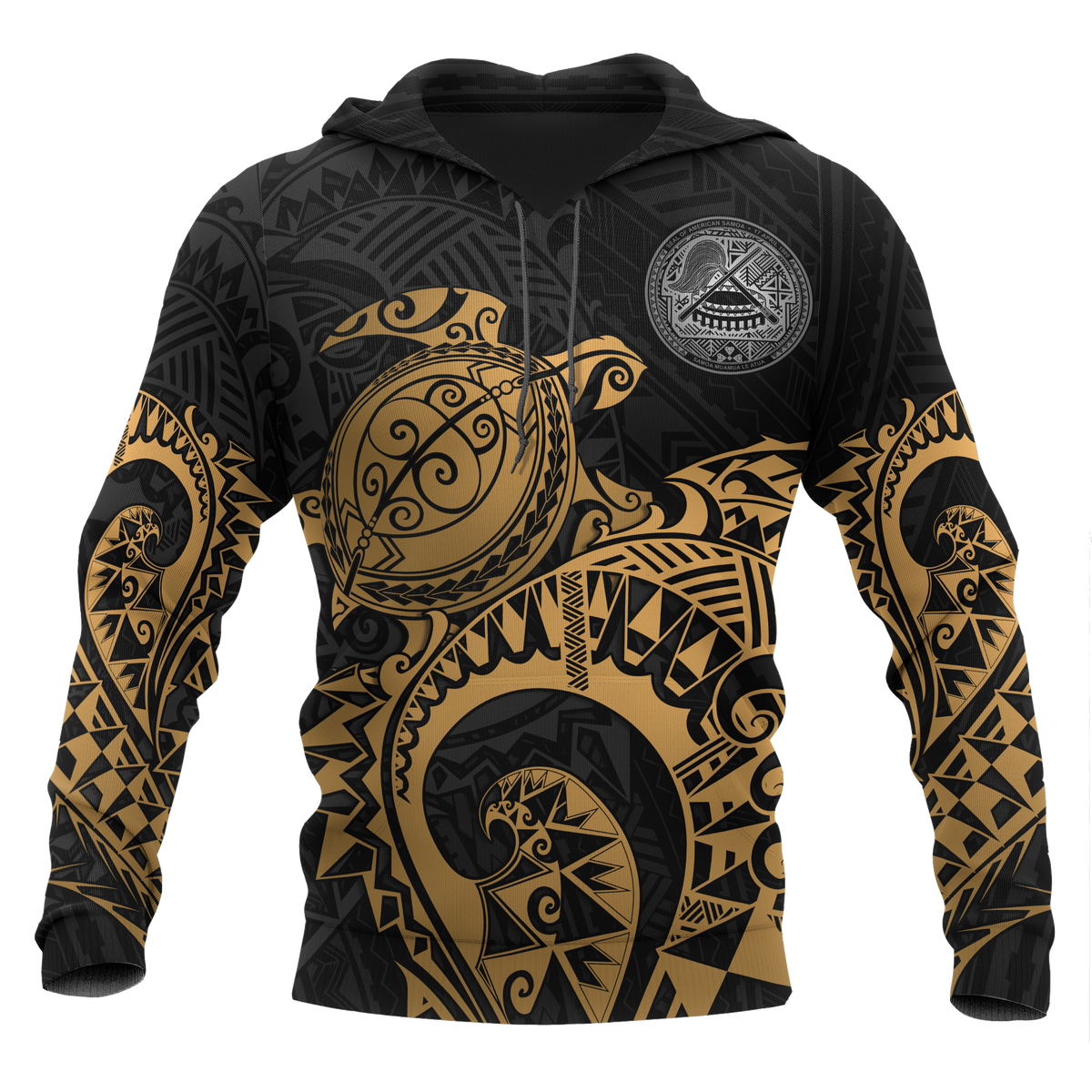 American Samoa Hoodie Polynesian Turtle (Golden) Unisex Golden - Polynesian Pride