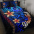 Pohnpei Custom Personalised Quilt Bed Set - Vintage Tribal Mountain Blue - Polynesian Pride