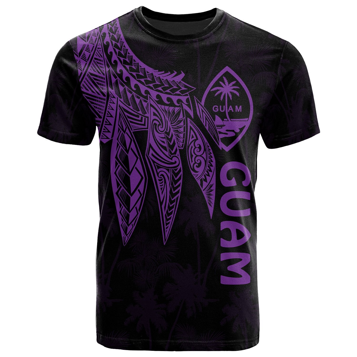 Guam T Shirt Polynesian Wings (Purple) Unisex Purple - Polynesian Pride