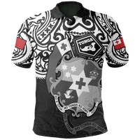 Tonga Polo Shirt Tongan FLag Coat Of Arms Pride (White) Unisex White - Polynesian Pride