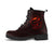 Wales Celtic Leather Boots - Fury Celtic Dragon With Knot Red - Polynesian Pride