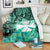 Wallis and Futuna Premium Blanket - Vintage Floral Pattern Green Color White - Polynesian Pride