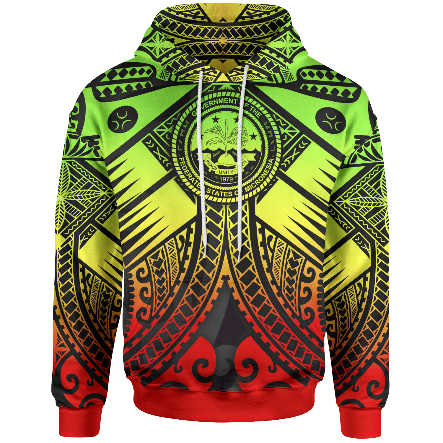 FSM Hoodie Reggae Seal with Polynesian Tattoo Unisex Reggae - Polynesian Pride