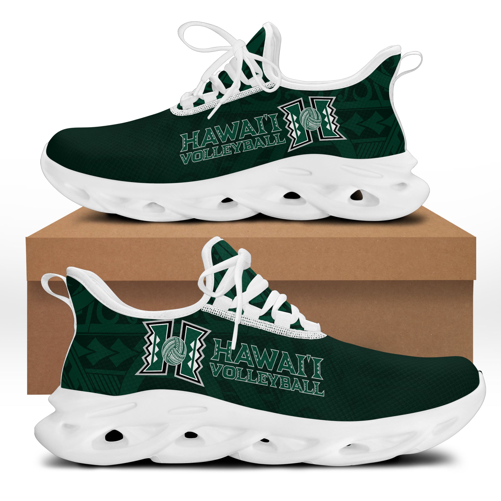Hawaii Volleyball Green Warrior Clunky Sneakers - LT2