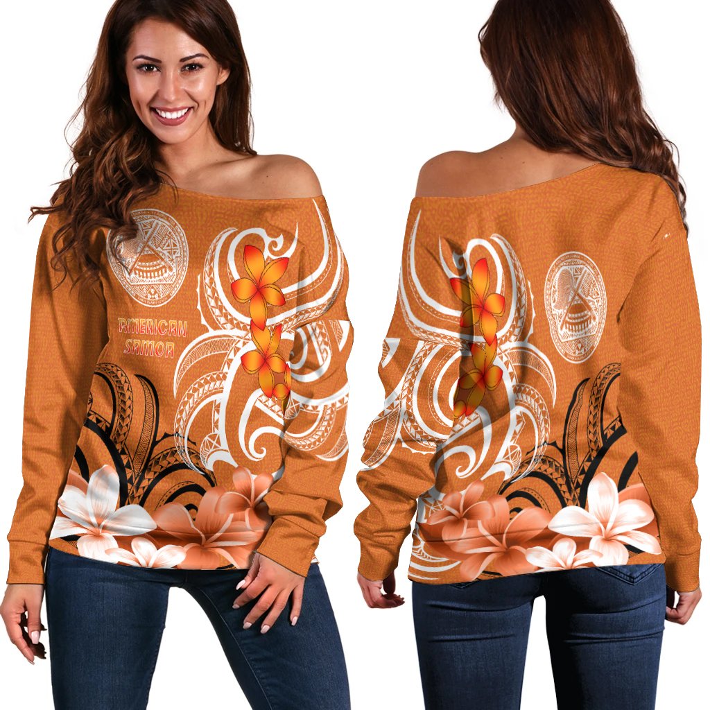 American Samoa Women's Off Shoulder Sweater - American Samoa Spirit - Polynesian Pride