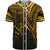 Yap State Baseball Shirt - Gold Color Cross Style Unisex Black - Polynesian Pride