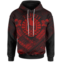 Tahiti Polynesian Hoodie Tahiti Red Seal Camisole Hibiscus Style Unisex Red - Polynesian Pride