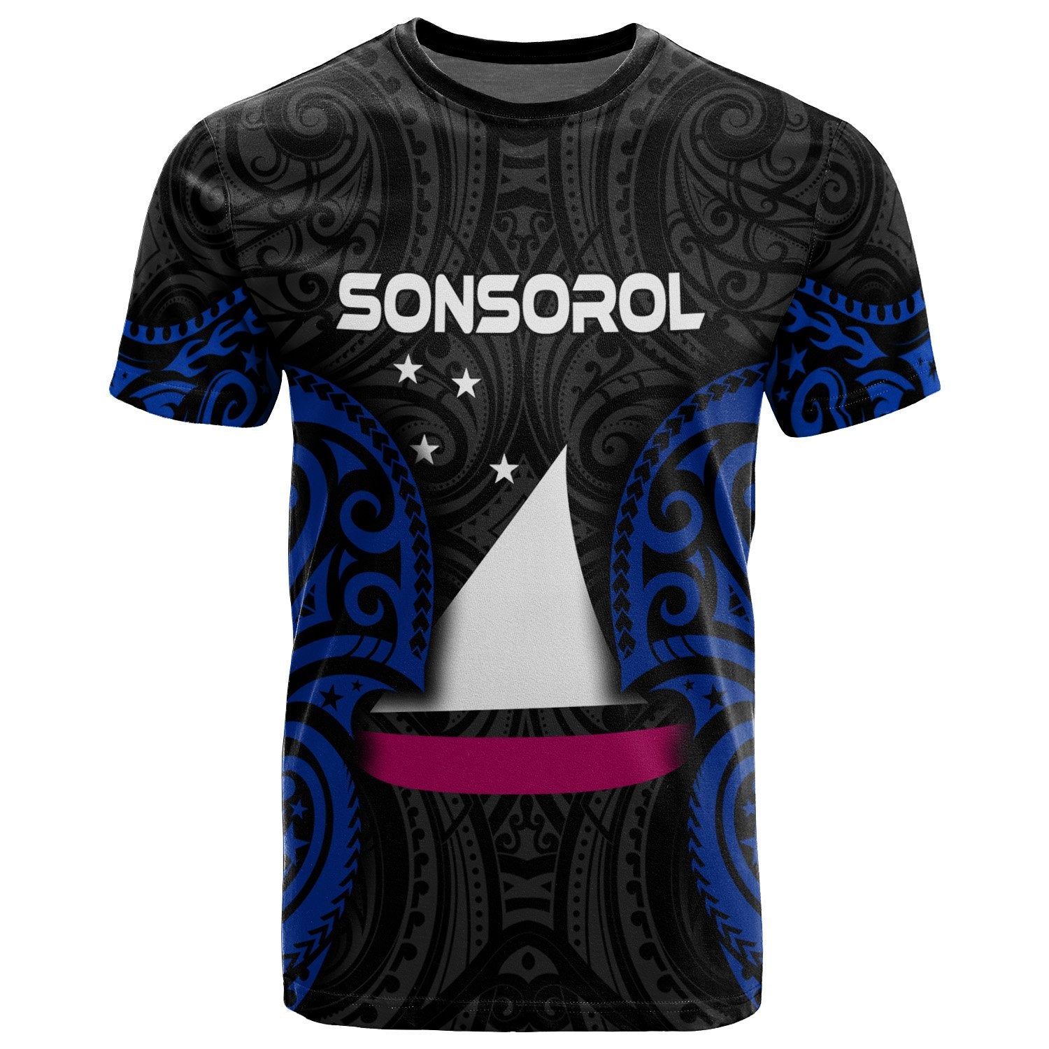 Palau Sonsorol Polynesian T Shirt Palau Spirit Unisex Black - Polynesian Pride