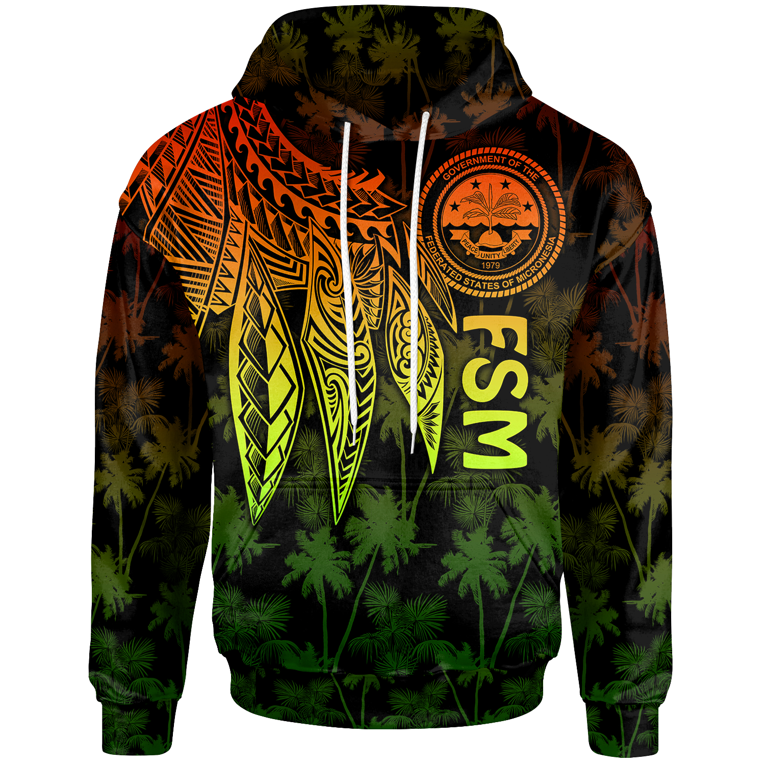 Federated States of Micronesia Hoodie Polynesian Wings (Reggae) Unisex Reggae - Polynesian Pride