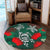 Hawaii Lehua Flowers Turtle Poly Round Carpet - Ser Style - AH Round Carpet Green - Polynesian Pride