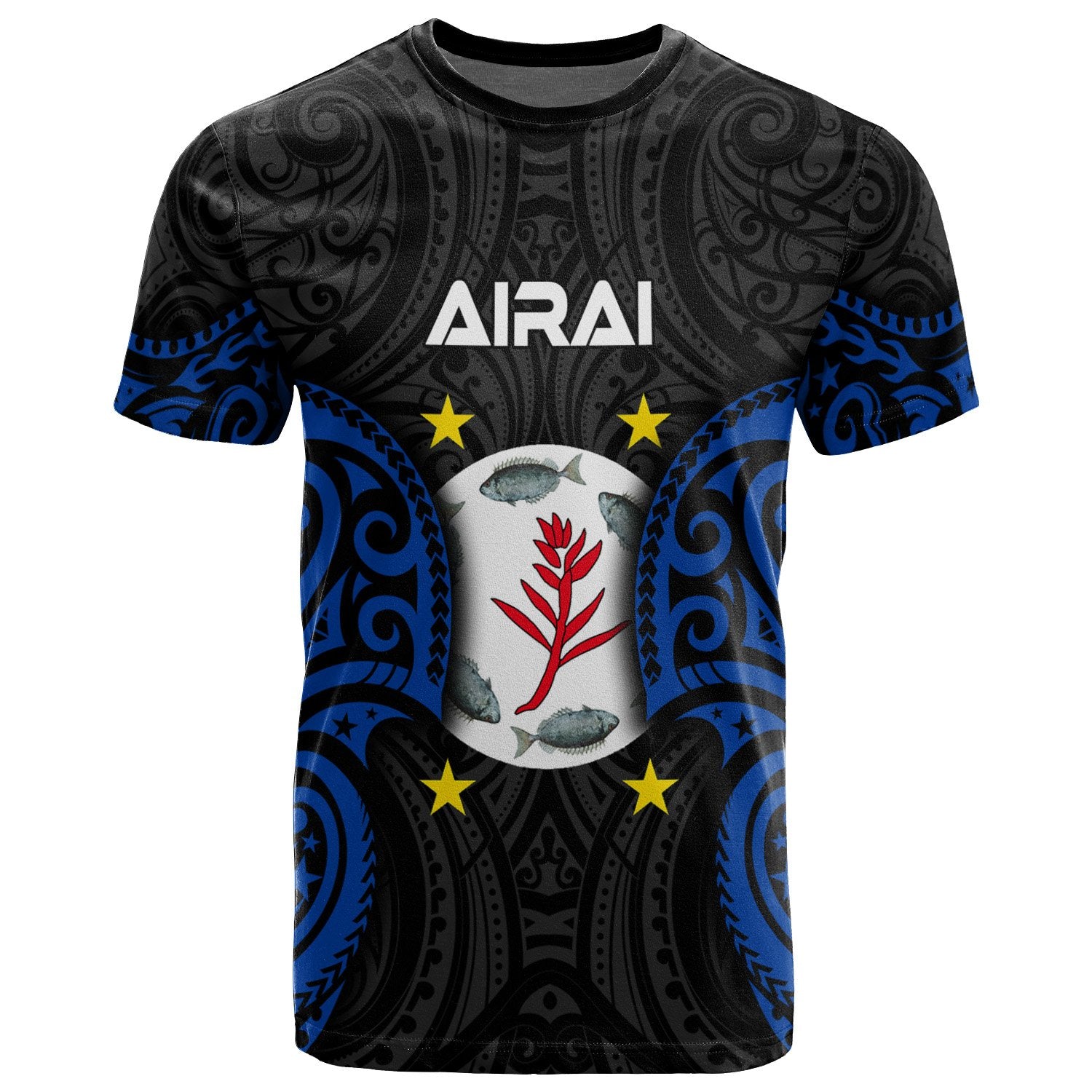 Palau Airai Polynesian T Shirt Palau Spirit Unisex Black - Polynesian Pride