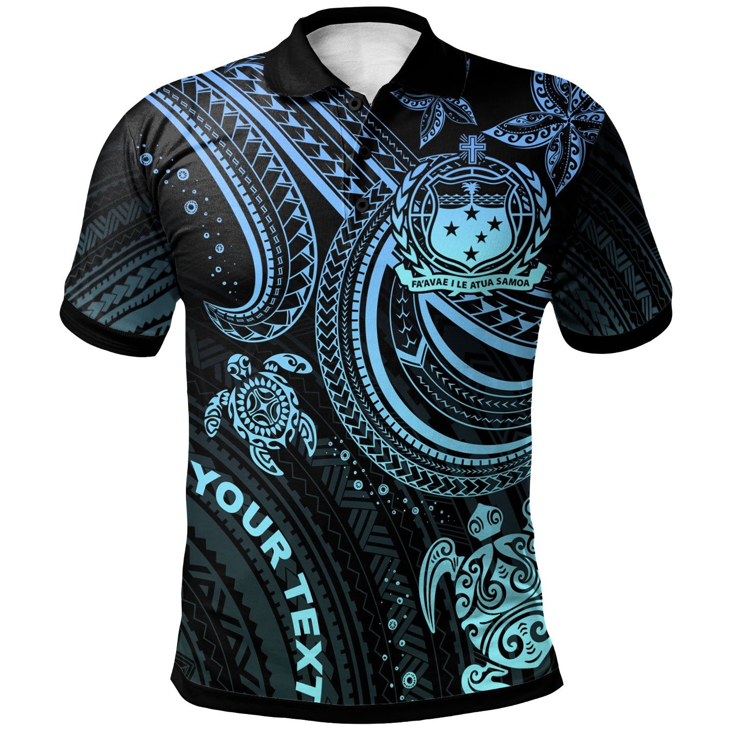 Samoa Custom Polo Shirt Blue Turtle Unisex Blue - Polynesian Pride