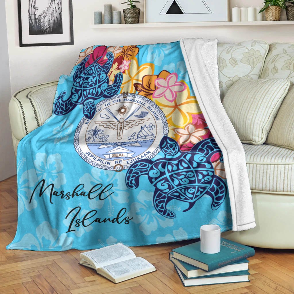 Marshall Islands Premium Blanket - Tropical Style White - Polynesian Pride