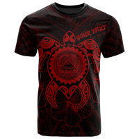 American Samoa Polynesian Custom T Shirt Vintage Polynesian Turtle (Red) Unisex Red - Polynesian Pride