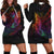 Solomon Islands Hoodie Dress - Butterfly Polynesian Style Black - Polynesian Pride