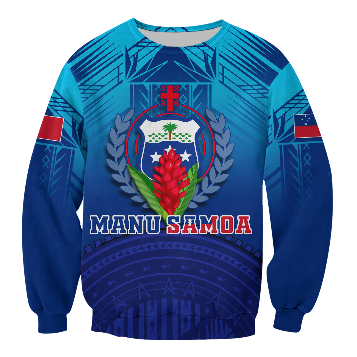 (Custom Personalised) Manu Samoa Legend Sweatshirt - LT12 Unisex Blue - Polynesian Pride