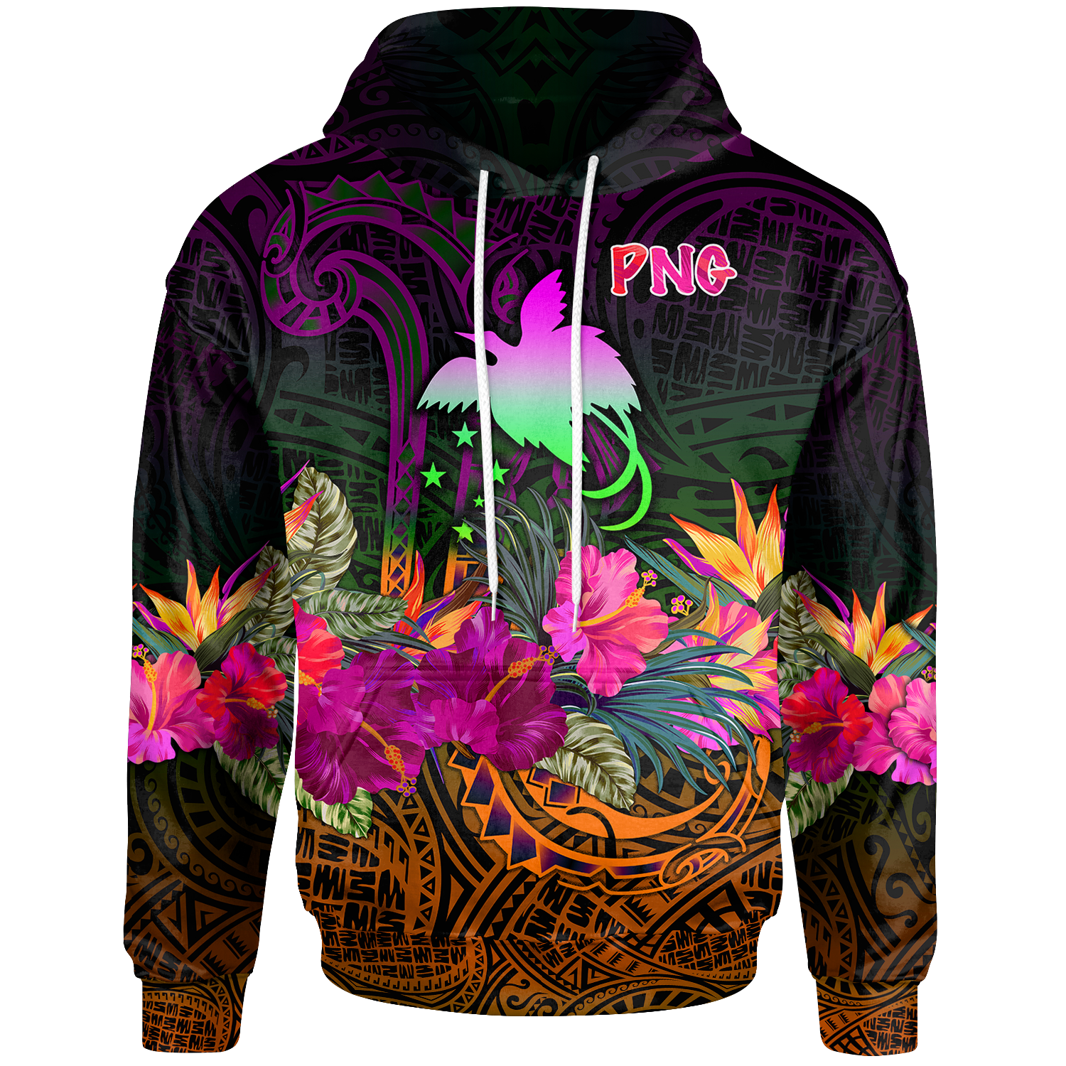 Papua New Guinea Hoodie Summer Hibiscus Unisex Reggae - Polynesian Pride