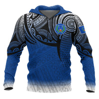 Pohnpei Micronesia Hoodie Tattoo Pattern Unisex Blue - Polynesian Pride