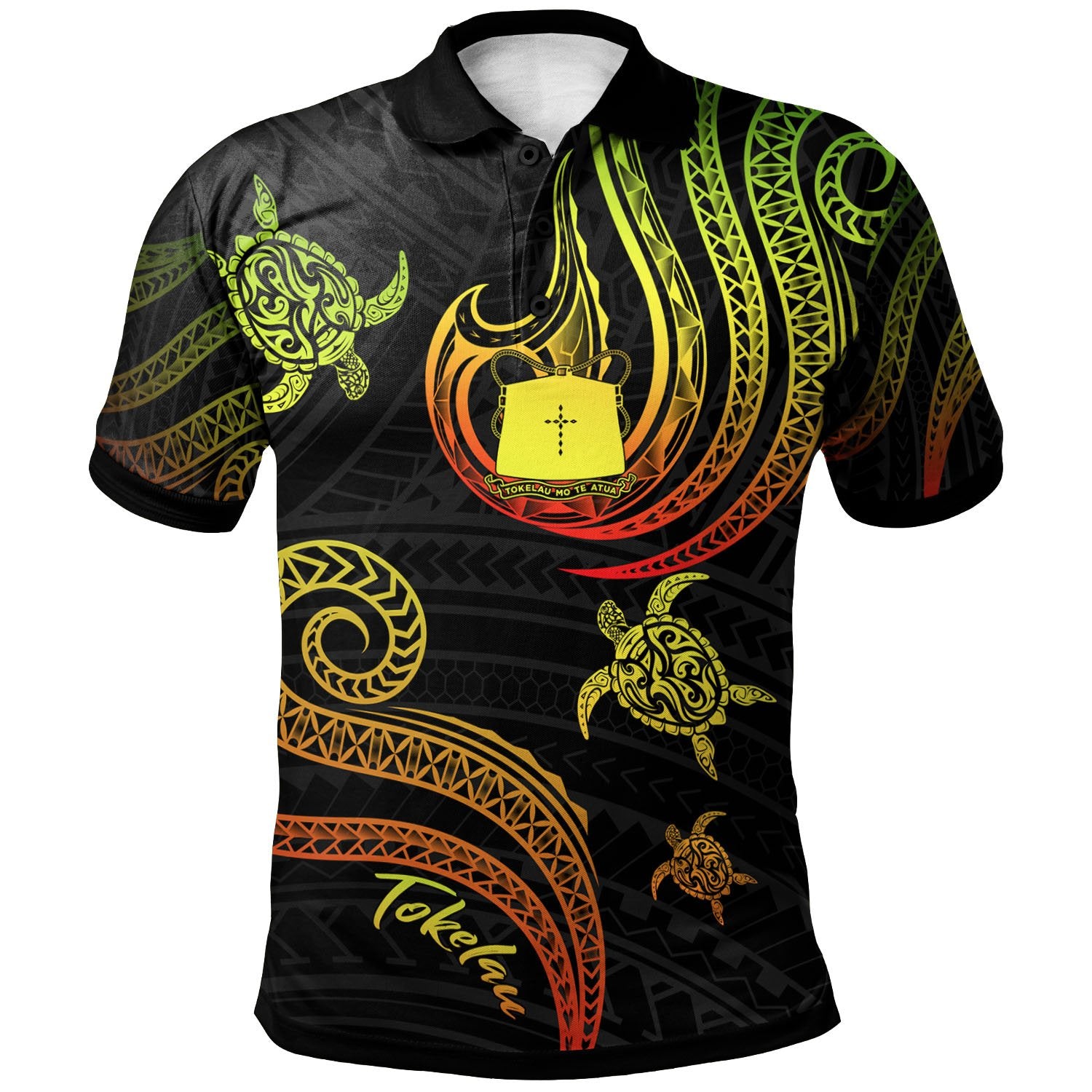 Tokelau Polo Shirt Polynesian Turtle With Pattern Reggae Unisex Reggae - Polynesian Pride
