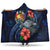 Tonga Polynesian Hooded Blanket - Blue Turtle Hibiscus Hooded Blanket Blue - Polynesian Pride