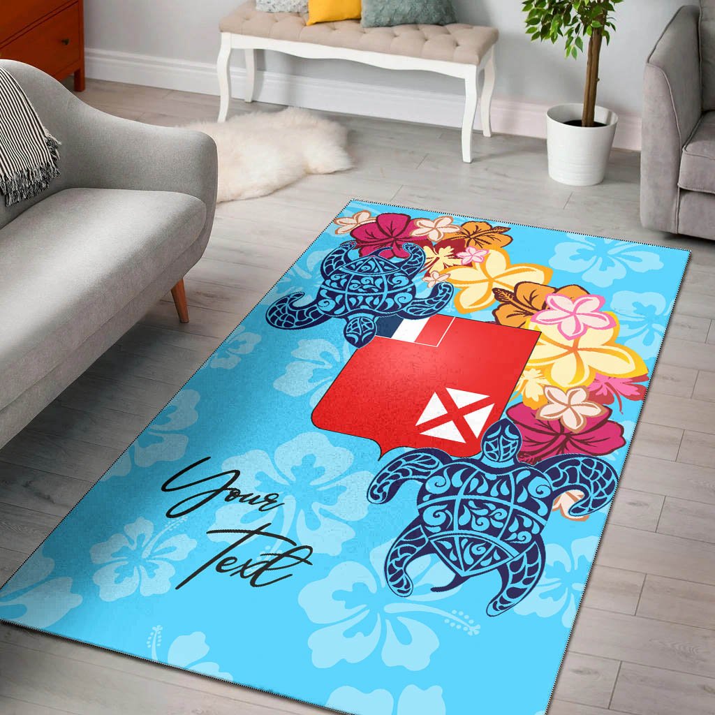 Wallis and Futuna Area Rug - Custom Personalised Tropical Style Blue - Polynesian Pride