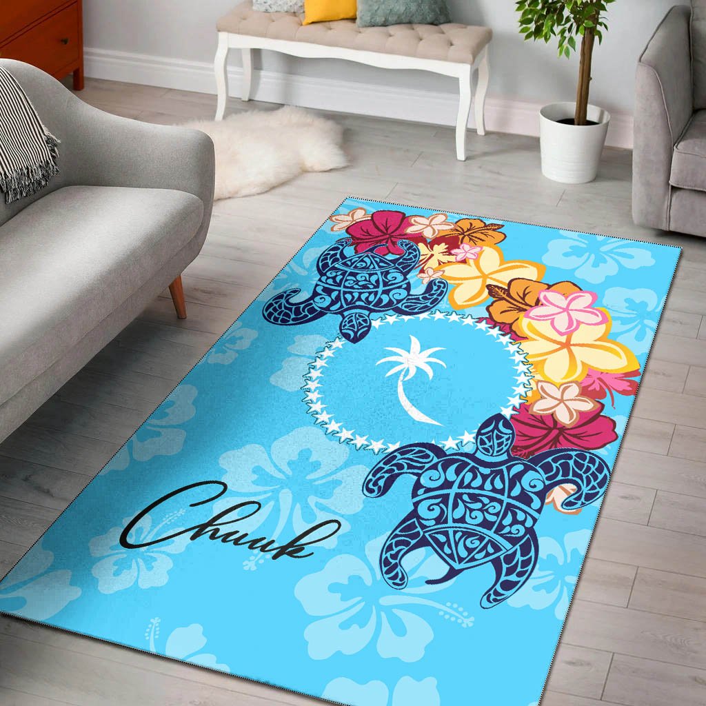 Chuuk Area Rug - Tropical Style Blue - Polynesian Pride