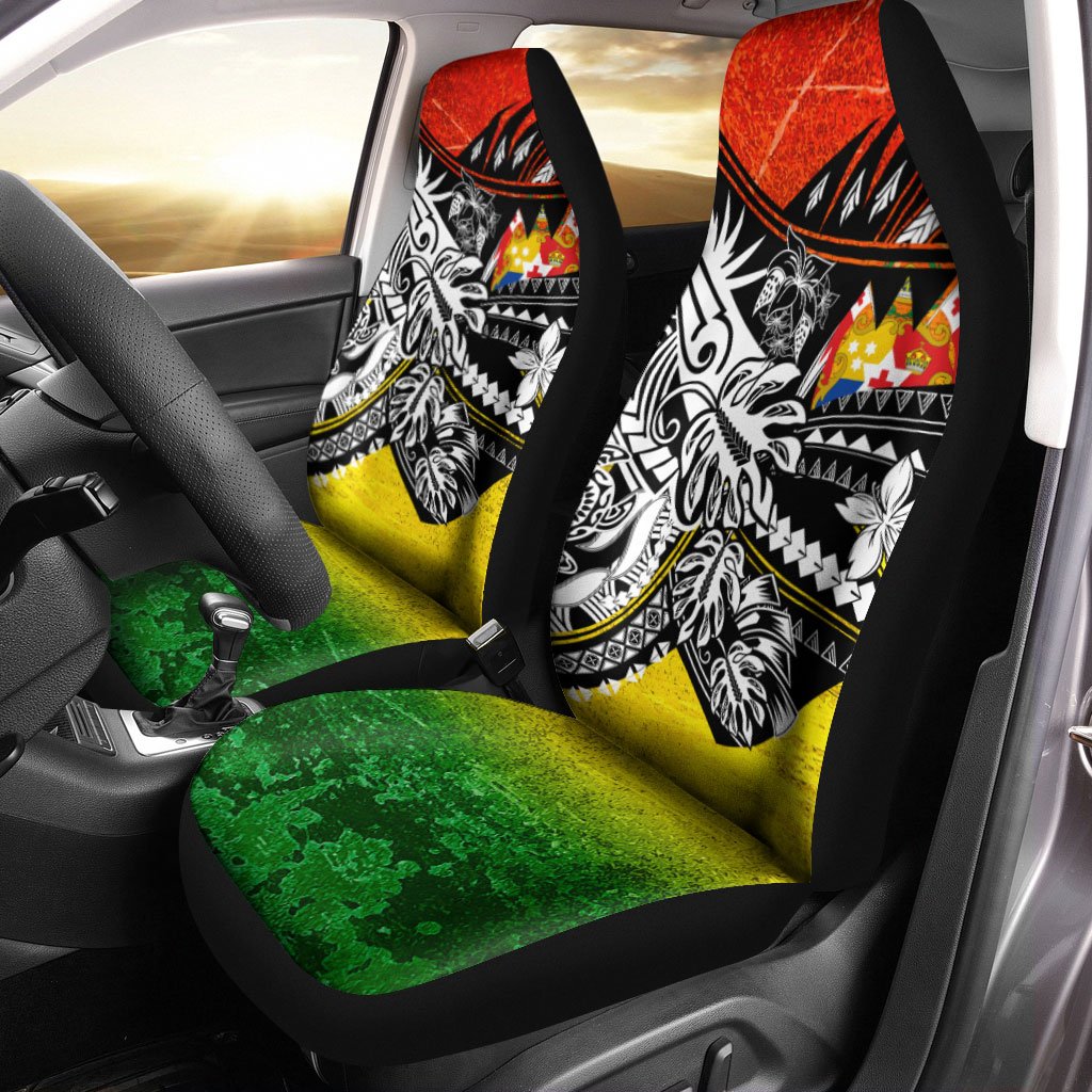 Tonga Car Seat Cover - The Flow OF Ocean Reggae Color Universal Fit Reggae - Polynesian Pride