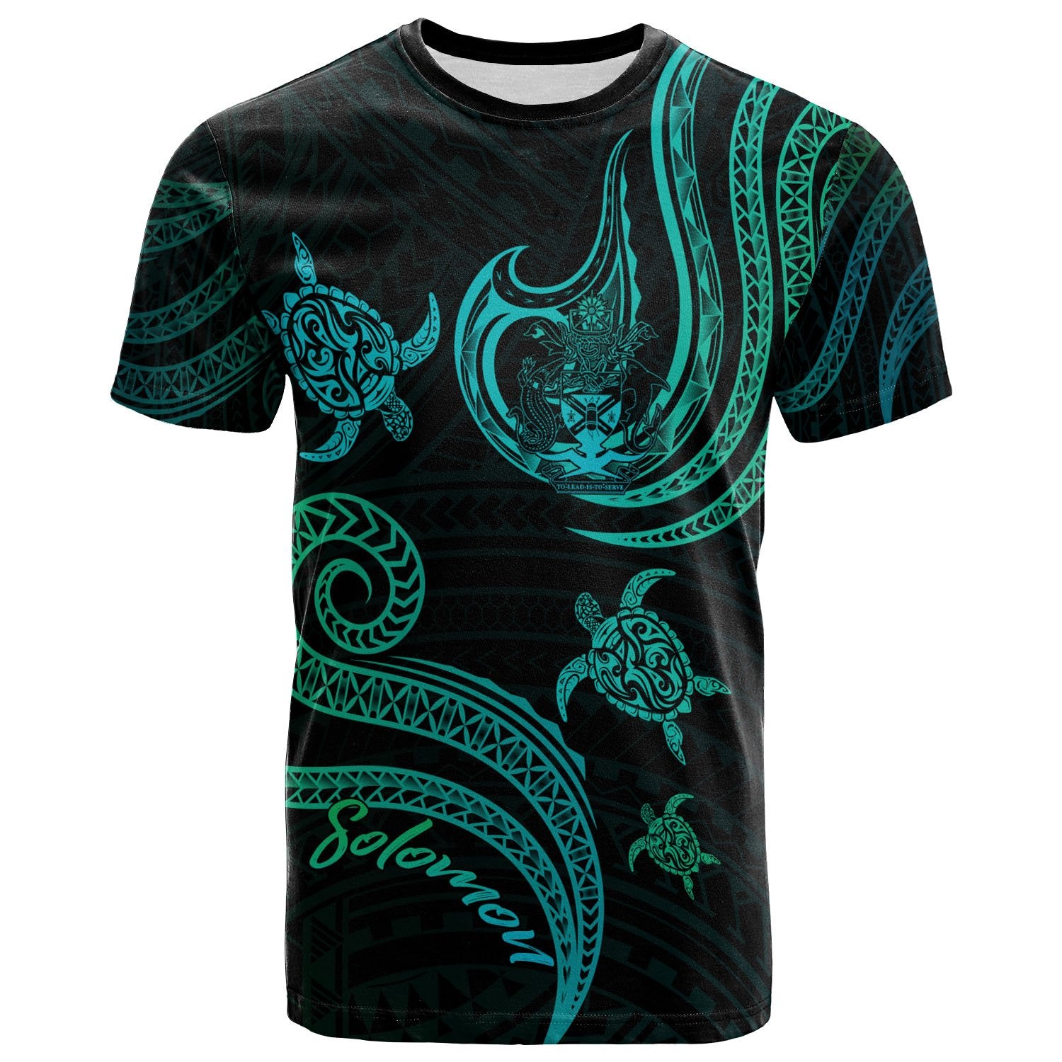 Solomon Islands T Shirt Polynesian Turtle With Pattern Unisex Art - Polynesian Pride