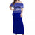 Tonga Off Shoulder Long Dress - Tongan Pattern Blue Ver1 - LT12 Long Dress Blue - Polynesian Pride
