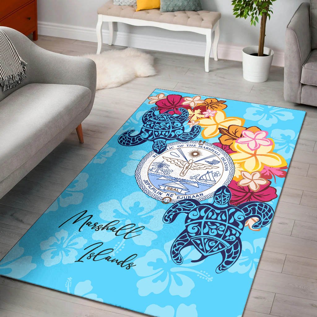 Marshall Islands Area Rug - Tropical Style Blue - Polynesian Pride