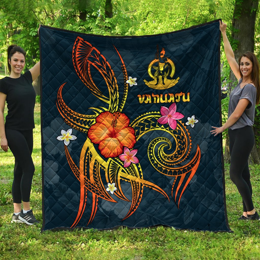 Vanuatu Polynesian Premium Quilt - Legend of Vanuatu (Blue) - Polynesian Pride